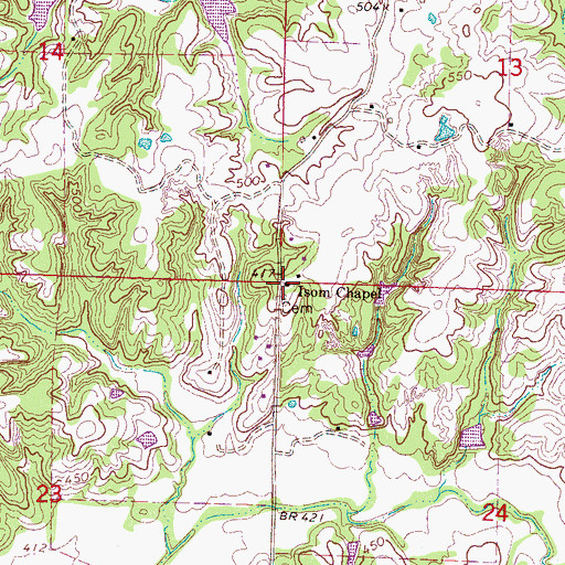 Topographic Map of Isom Chapel Christian Methodist Episcopal Church, MS
