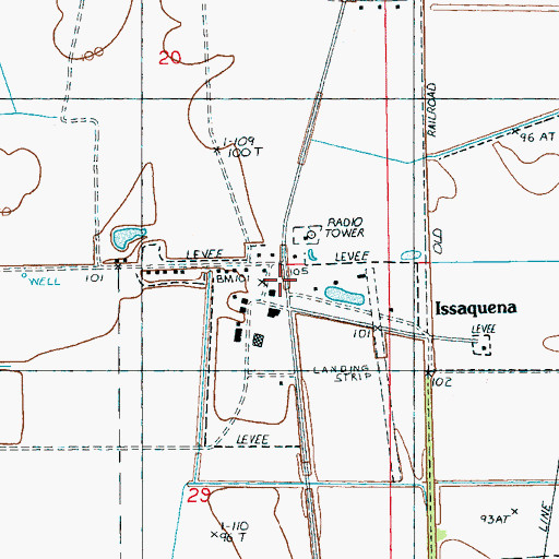 Topographic Map of Issaquena, MS
