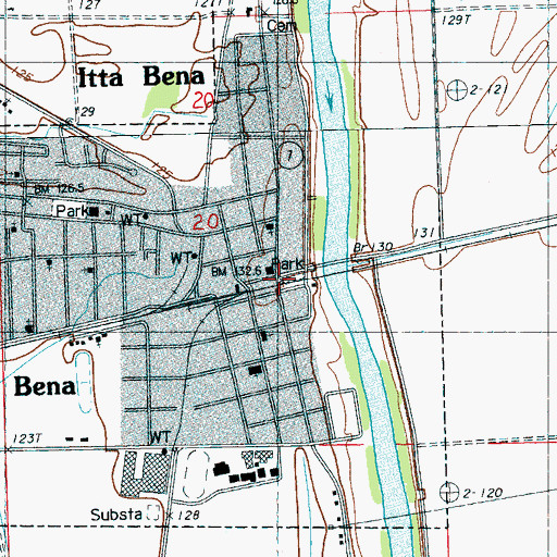Topographic Map of Itta Bena, MS