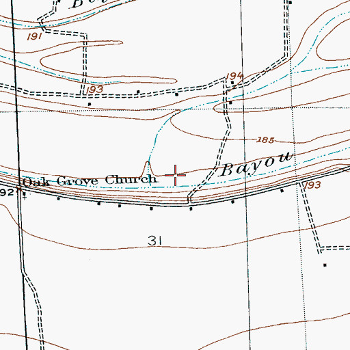 Topographic Map of Jack Lake Bayou, MS