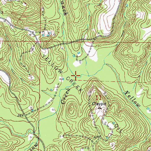 Topographic Map of Jackie Branch, MS
