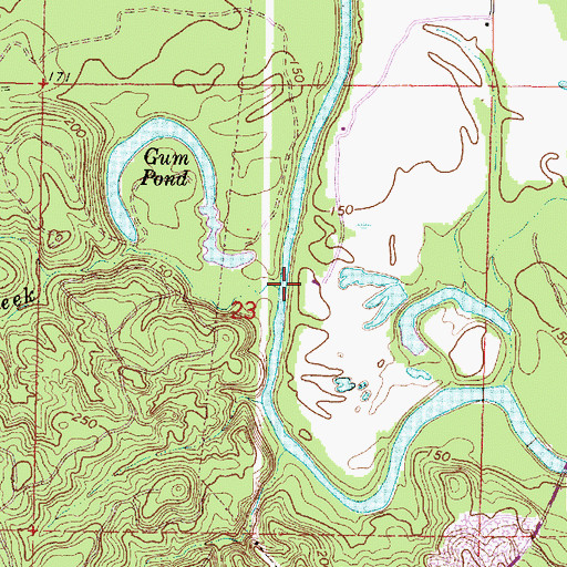 Topographic Map of Jacks Creek, MS