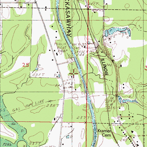 Topographic Map of Jackson Branch, MS