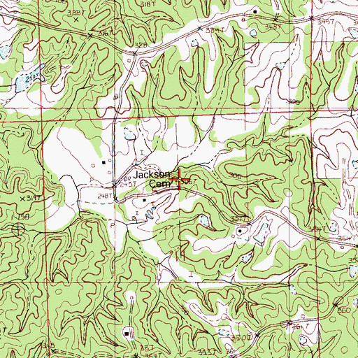 Topographic Map of Jackson Cemetery, MS