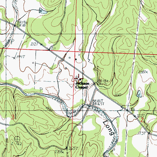 Topographic Map of Jackson Chapel, MS