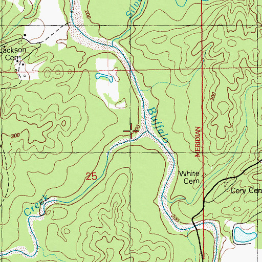 Topographic Map of Jackson Creek, MS