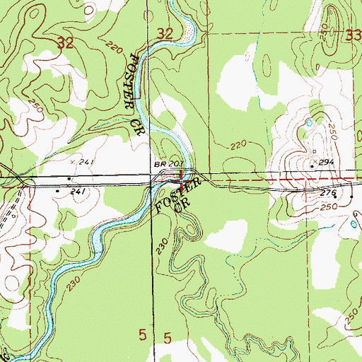 Topographic Map of Jackson Creek, MS