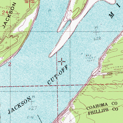 Topographic Map of Jackson Cut-Off, MS