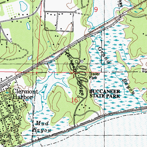 Topographic Map of Jackson Ridge, MS