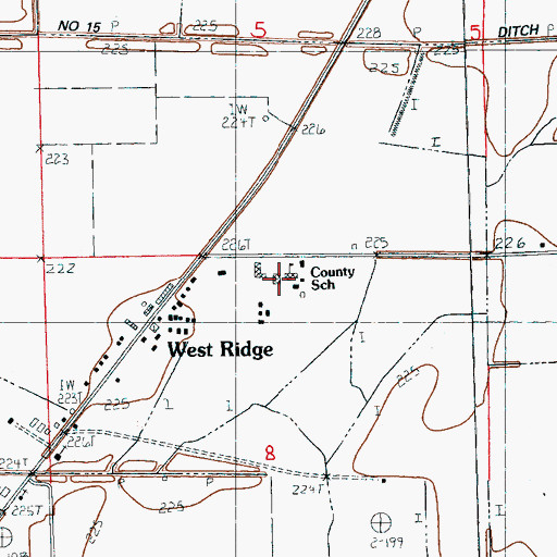 Topographic Map of West Ridge Elementary School, AR