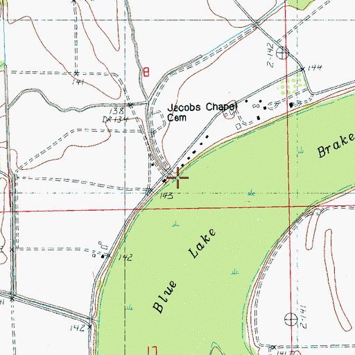 Topographic Map of Jacobs Chapel, MS
