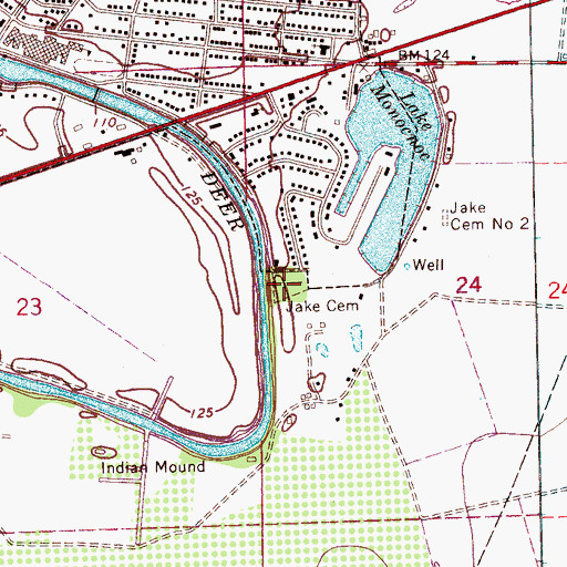 Topographic Map of Jake Cemetery, MS