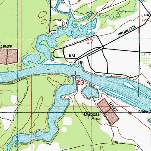 Topographic Map of James Creek, MS