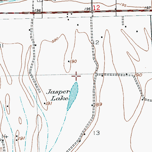 Topographic Map of Jasper Lake, MS