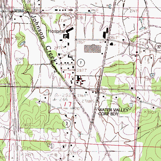 Topographic Map of Jefferson Davis School, MS