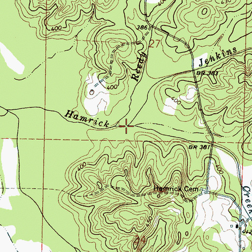 Topographic Map of Jenkins Branch, MS