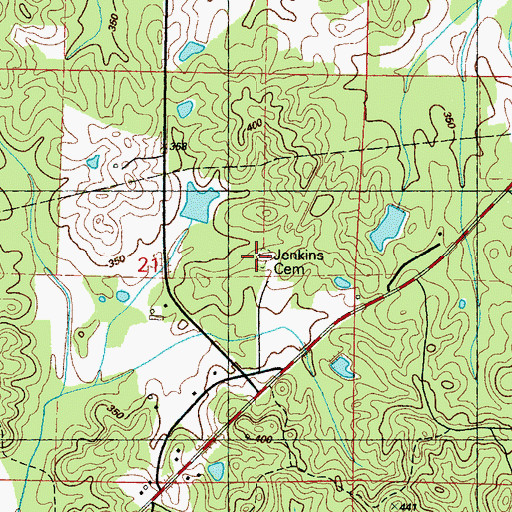 Topographic Map of Jenkins Cemetery, MS