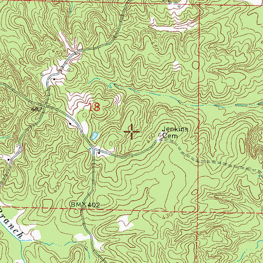 Topographic Map of Jenkins Cemetery, MS