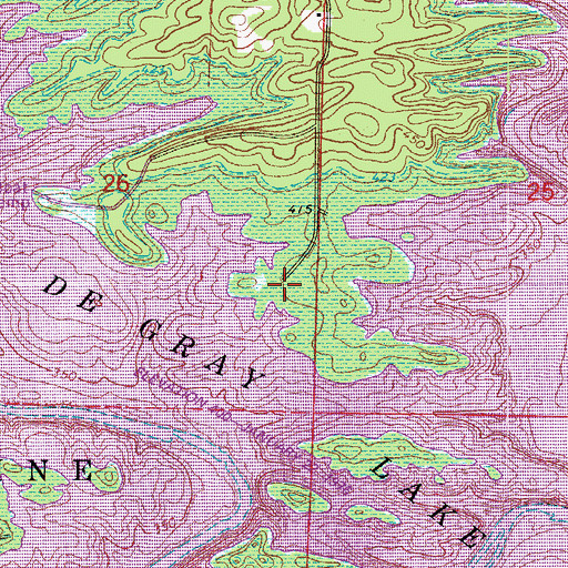 Topographic Map of Lenox Marcus Recreation Area, AR