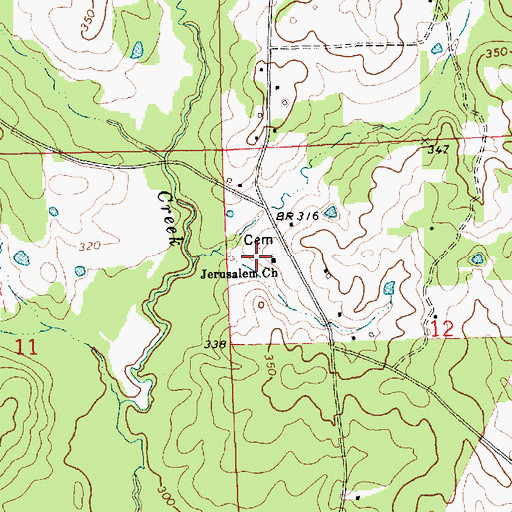 Topographic Map of Jerusalem Church, MS