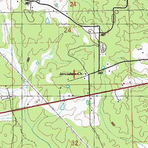 Topographic Map of Jerusalem Church, MS