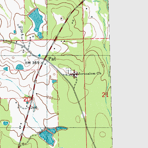 Topographic Map of Jerusalem Church, MS