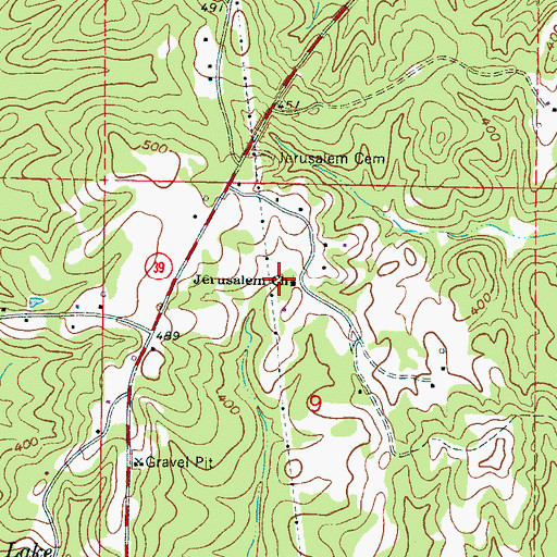 Topographic Map of Jerusalem Church, MS
