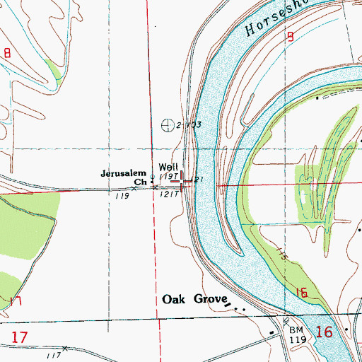 Topographic Map of Jerusalem Church, MS