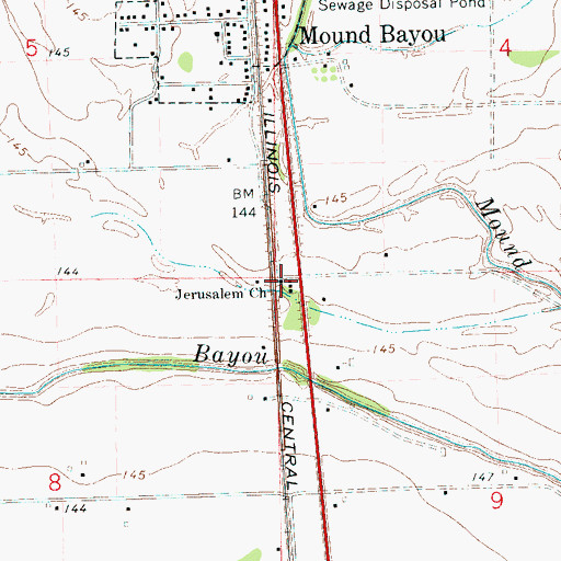 Topographic Map of Jerusalem Church, MS