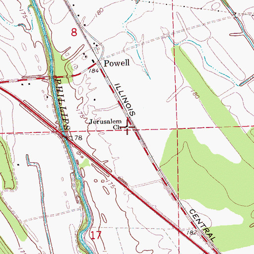 Topographic Map of Jerusalem Church, MS
