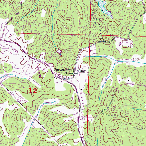 Topographic Map of Jerusalem Church, MS