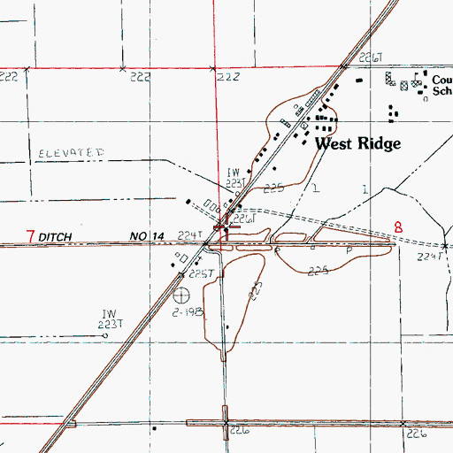 Topographic Map of West Ridge Baptist Church, AR