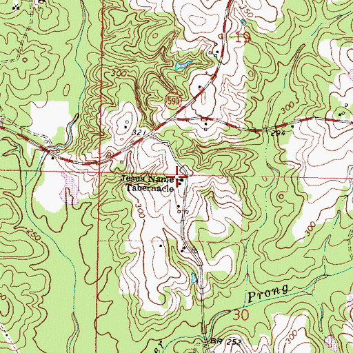 Topographic Map of Jesus Name Tabernacle, MS