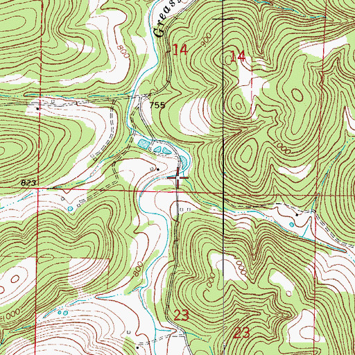 Topographic Map of Ozark Mountain Spring, AR