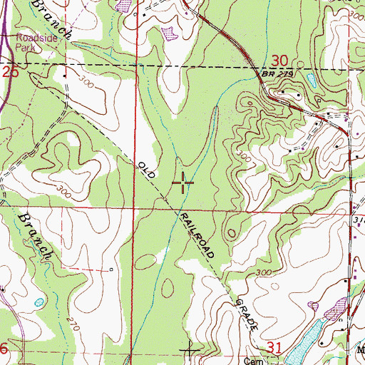 Topographic Map of Jim Kelly Branch, MS