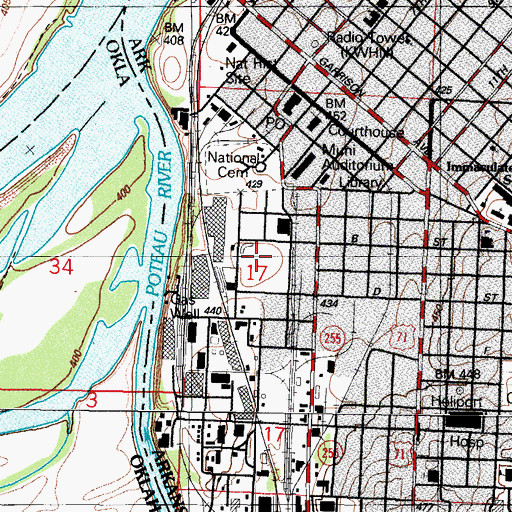 Topographic Map of Andrews Field, AR