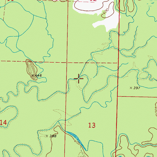 Topographic Map of Joel Creek, MS