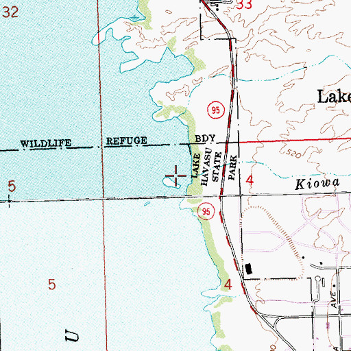 Topographic Map of Kiowa Drain, AZ