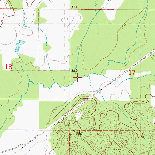 Topographic Map of Johnnie Branch, MS