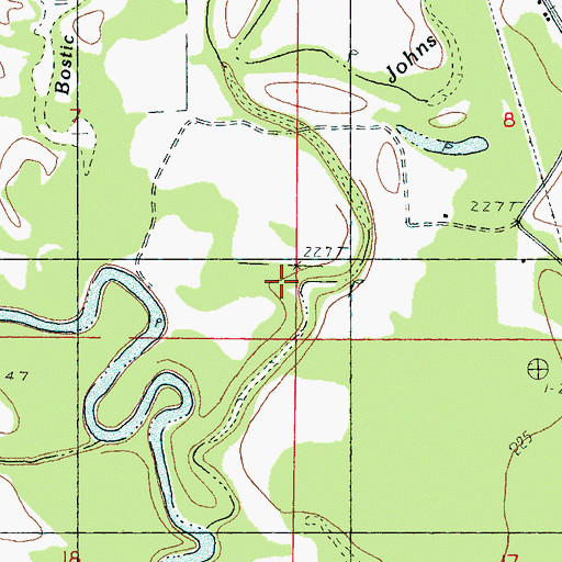 Topographic Map of Johns Branch, MS
