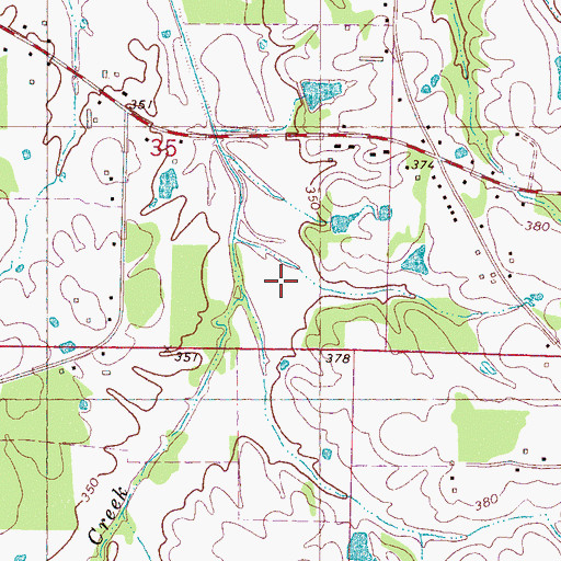 Topographic Map of Johns Creek, MS