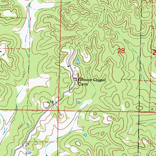 Topographic Map of Johnson Chapel, MS