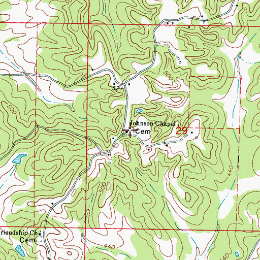 Topographic Map of Johnson Chapel, MS