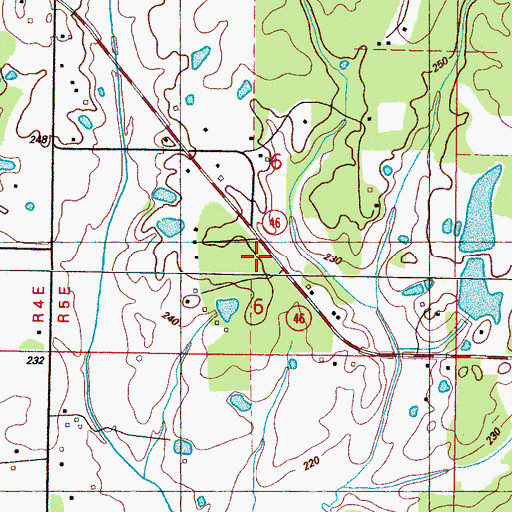 Topographic Map of Johnson Church, MS