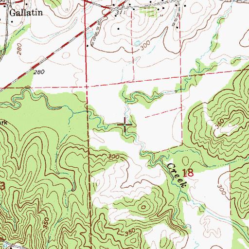 Topographic Map of Johnson Creek, MS
