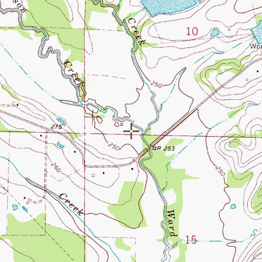 Topographic Map of Johnson Creek, MS