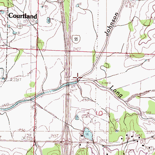Topographic Map of Johnson Creek, MS