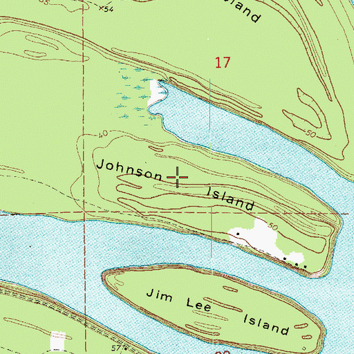 Topographic Map of Johnson Island, MS
