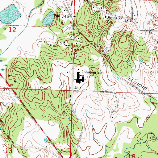 Topographic Map of Prentiss Middle School, MS