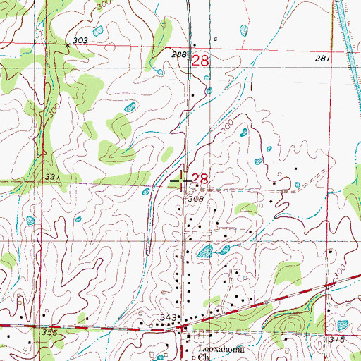 Topographic Map of Johnsons Chapel School, MS